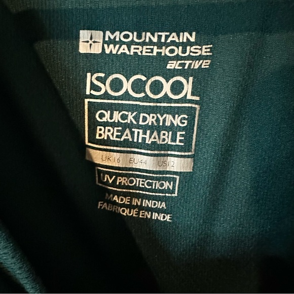 Mountain Warehouse Quick Dry Womens T-Shirt Teal Green Size 12 - Picture 6 of 7